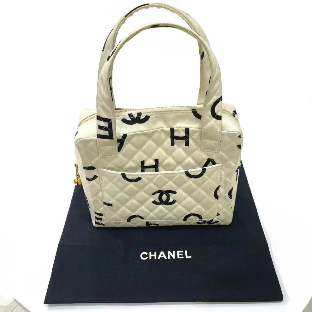 CHANEL Black Canvas Logo Tote Bag - Picture 13 of 13